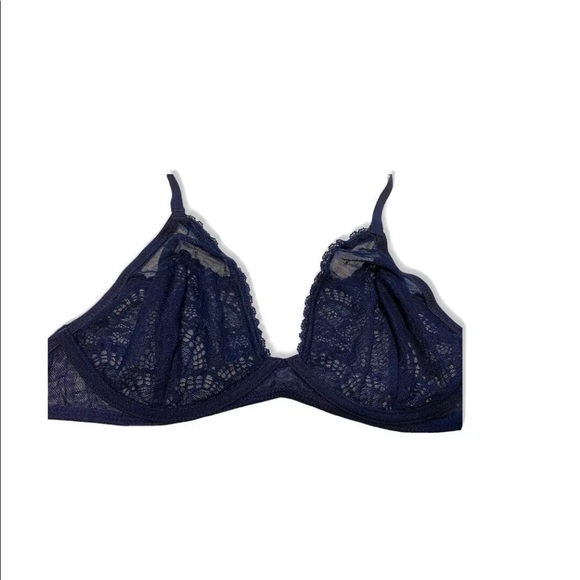 NWT Free People Triangle Bra Underwire Navy 34C - Picture 5 of 11